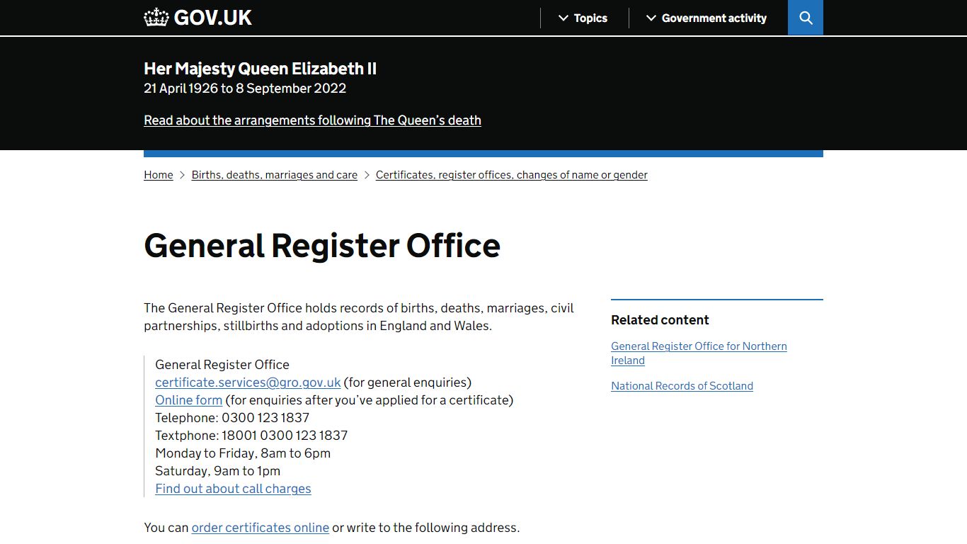 General Register Office - GOV.UK